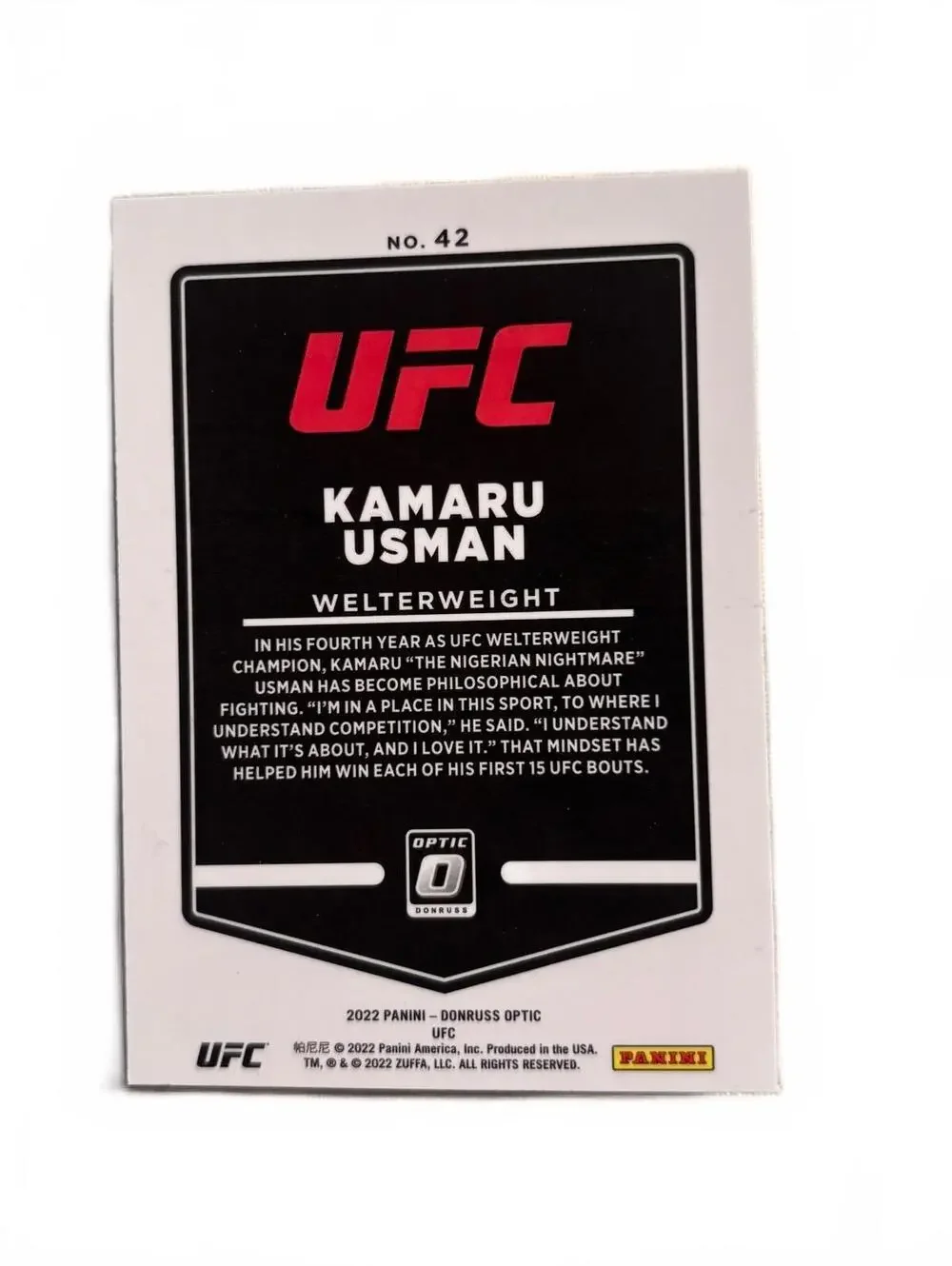 2022 Panini Donruss Optic UFC Kamaru Usman Welterweight #42